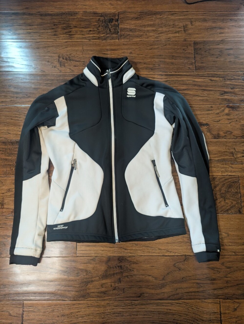 Sportful Apex Women's Black + White XC nordic ski Jacket Gore Windstopper Size M